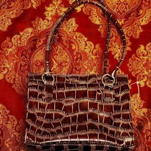 Brown crocodile purse